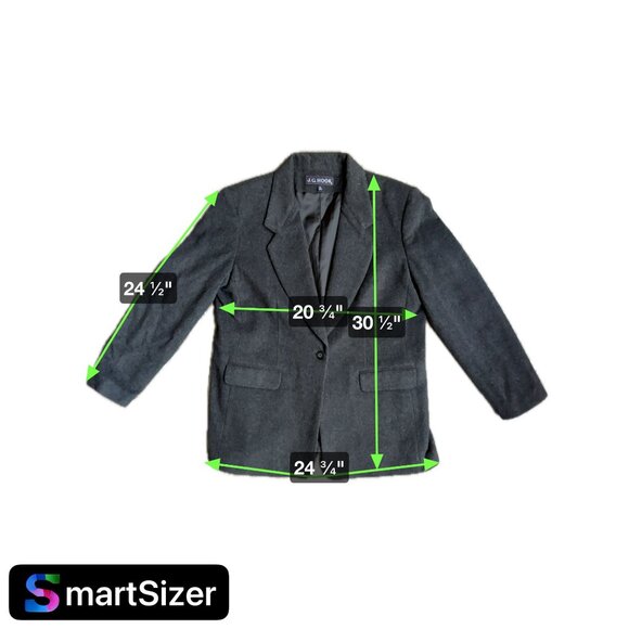 Vtg Womens Wool Cashmere Blend Blazer Jacket‎ 16 Charcoal Gray Academia Preppy - Picture 2 of 6